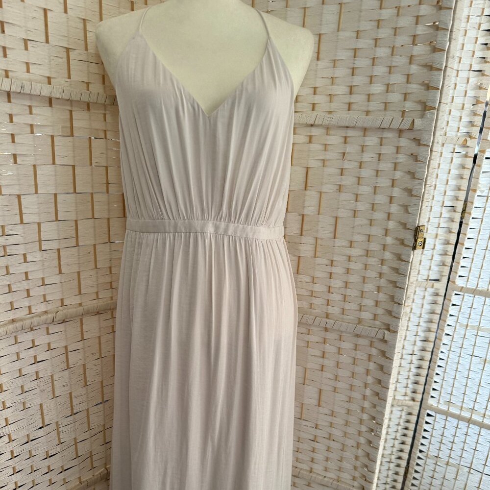 NWT Kimchi Blue White Silk Midi Dress, Open Back - Women's Size 10